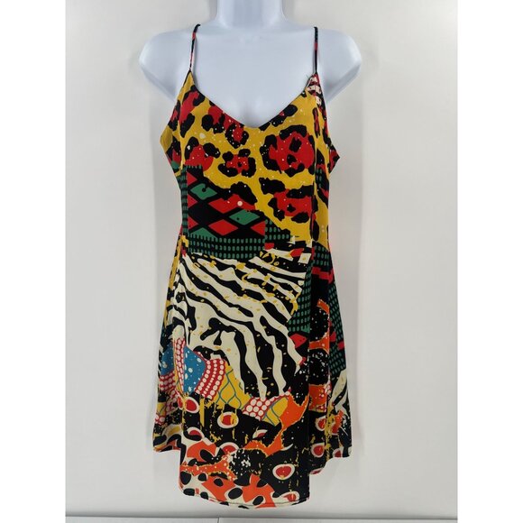 Averie Other - Averie‎ M Sleep Harlow Animal Print V-Neck Night Dress Lounge Slip Dress